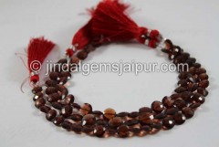 Garnet Faceted Coin Shape Beads